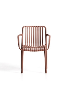 Уличный стул Isabellini из пластика терракотового цвета