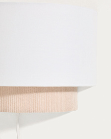 Настенный светильник Bianella из хлопка и бежевого вельвета, Ø 40 см