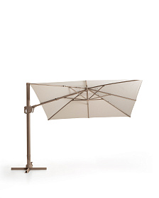 Бежевый консольный зонт Noli с алюминиевой конструкцией цвета таупе, 300 x 300 см