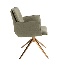 Поворотное кресло 4238 из оливково-зеленой ткани