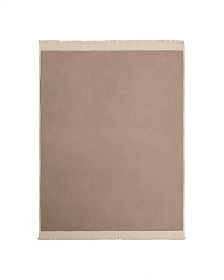 Двусторонний шерстяной плед Orlet серого и бежевого цвета, 130 x 170 см