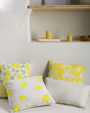 Чехол для подушки Etel 100% хлопок с лимонами и листьями 45 x 45 cm