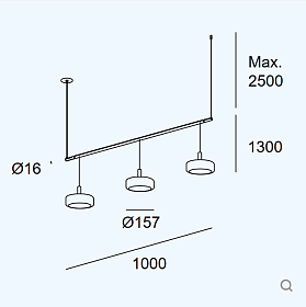 Подвес Tubs Modular Pendant Track with 3 Ceilings 00-A115-05-M1