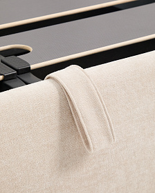 Кровать Dafra бежевого цвета из шенилла с ящиком для хранения 160 х 200 см