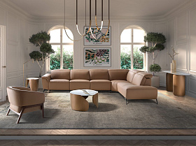 Коричневое кожаное кресло 5189 