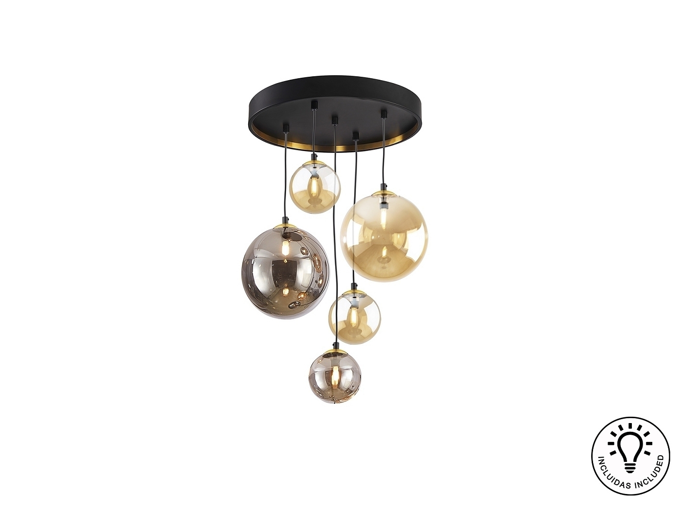 Люстра Dark 5L черный / латунь