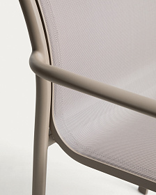 Уличный стул Luri из алюминия цвета таупе и бежевого текстиля