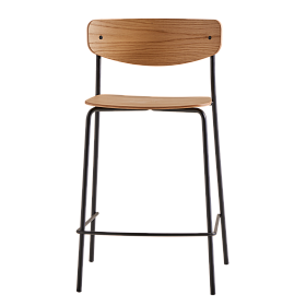 Полубарный стул LEA с каркасом на 4 ножках (деревянное сиденье и спинка)