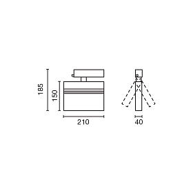 Трековый светильник BLIT 210mm черный 20W 3000K CRI90