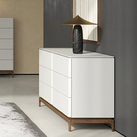 Комод CALPE шпон ореха F, матовый лак RAL9002