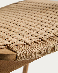 Уличный стул Derile из массива дуба в натуральной отделке и бежевой веревки