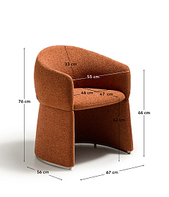 Стул Bosca из терракотовой шенилловой ткани