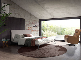 Кровать 7155/GC2223 из серой ткани