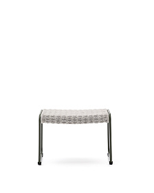 Подставка для ног Maurina из зеленой стали и серо-бежевым шнуром