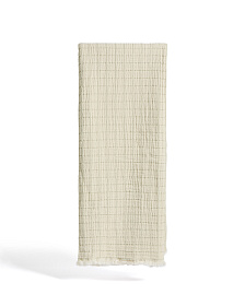 Плед Tivaro из хлопка, жаккардовый в светло-зеленую клетку двухсторонний 130 x 170 см