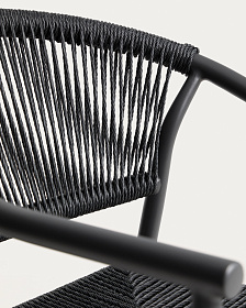 Уличный стул Livadia из серого алюминия и веревки