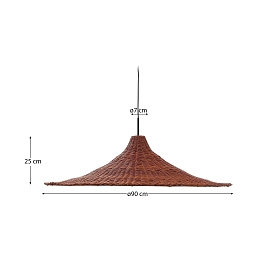 Bladia Абажур из ротанга с терракотовой отделкой Ø90 см