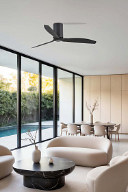 Потолочный вентилятор Mini Tube Fan LED мат. черный