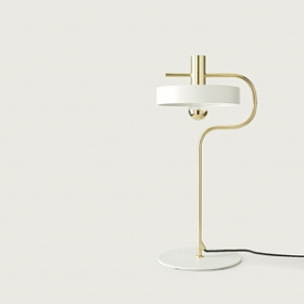Настольная лампа Aloa золотой металл / белый плафон