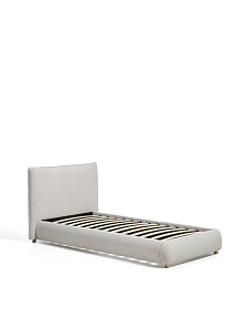 Кровать Elero из шенилла цвета экрю для матраса 90 x 200 см