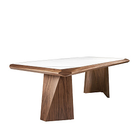Обеденный стол 1106/MI2207T из керамики и орехового дерева