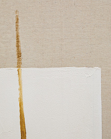 Salin Абстрактная картина с вертикальной льняной полосой 80 х 100 см