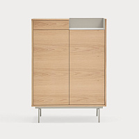 Шкаф с полками Valley 2D1Dr дуб/светло-серый металл