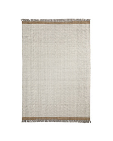 Ковер Brina из бежевой шерсти с узором в елочку 230 x 160 см