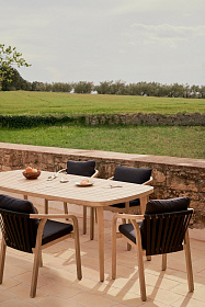 Malaret Стул из массива эвкалипта и черного шнура