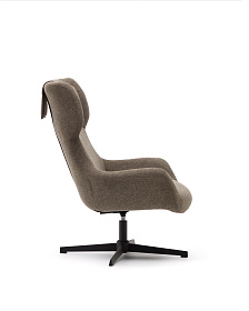 Zalina Вращающееся кресло с подлокотниками из светло-коричневой синели