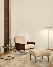 Кресло Amsen светло-коричневое из ореховой фанеры с ножками из стали