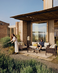 Комплект садовой мебели Aleria из коричневого алюминия и веревки