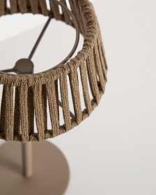 Уличная настольная лампа Aldet на солнечных батареях бежевая