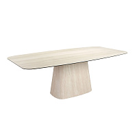 Овальный обеденный стол 1171 из керамики песочного цвета