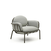 Садовое кресло Joncols серое с зеленой алюминиевой отделкой