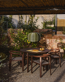 Комплект садовой мебели Erice стол и 4 стула из коричневого алюминия и веревки