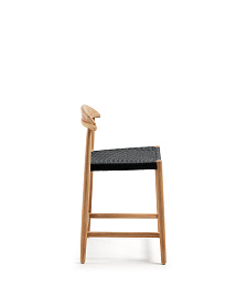 Nina Полубарный стул из массива акации с натуральной отделкой и черной веревкой 62 см