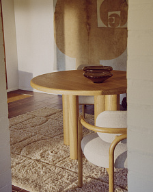 Mailen Круглый стол из ясеневого шпона с натуральной отделкой Ø 120 см