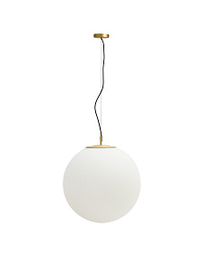 Подвесной светильник Brisia из металла в латунной отделке со стеклянным плафоном Ø50 см