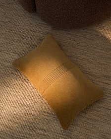 Чехол для подушки Tavre из бежевого бархата с вышивкой, 30 x 50 см