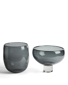 Ваза Sirau из серого стекла, диаметр 29,8 см