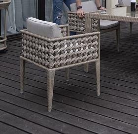 Обеденное кресло Heart XL SEASHELL плетеные ножки