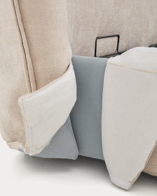 Кровать Arvian бежевого цвета из шенилла с ящиком для хранения 160 х 200 см