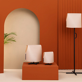 Торшер для гостиной Luang Черный/CAMEL