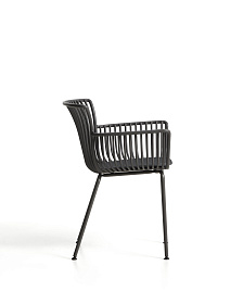 Уличный стул Surpika из пластика и графитовой стали