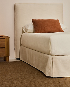 Основание кровати Jaira со съемным чехлом из белого шенилла для матраса 90 х 200 см