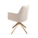 Поворотное кресло 4237 из кремовой ткани