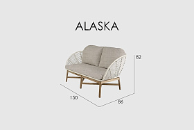 Диван двухместный Alaska WHITE WASH