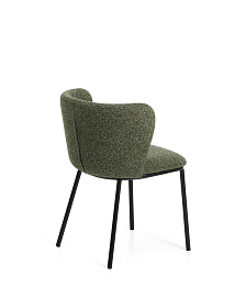 Стул Ciselia из темно-зеленого шенилла с ножками из черной стали