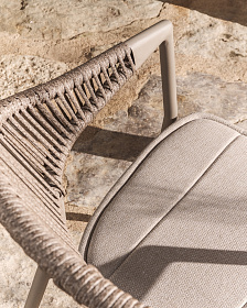 Уличный стул Alimia из бежевого алюминия с бежевой веревкой